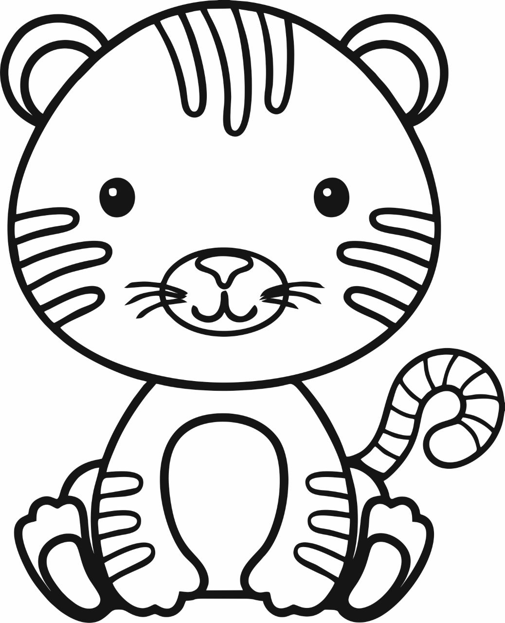 Новогодний Тигренок Трафарет Новогодний Тигренок Трафарет