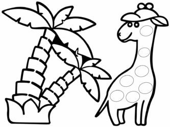 Трафарет Жираф с пальмой от Песочная Фантазия