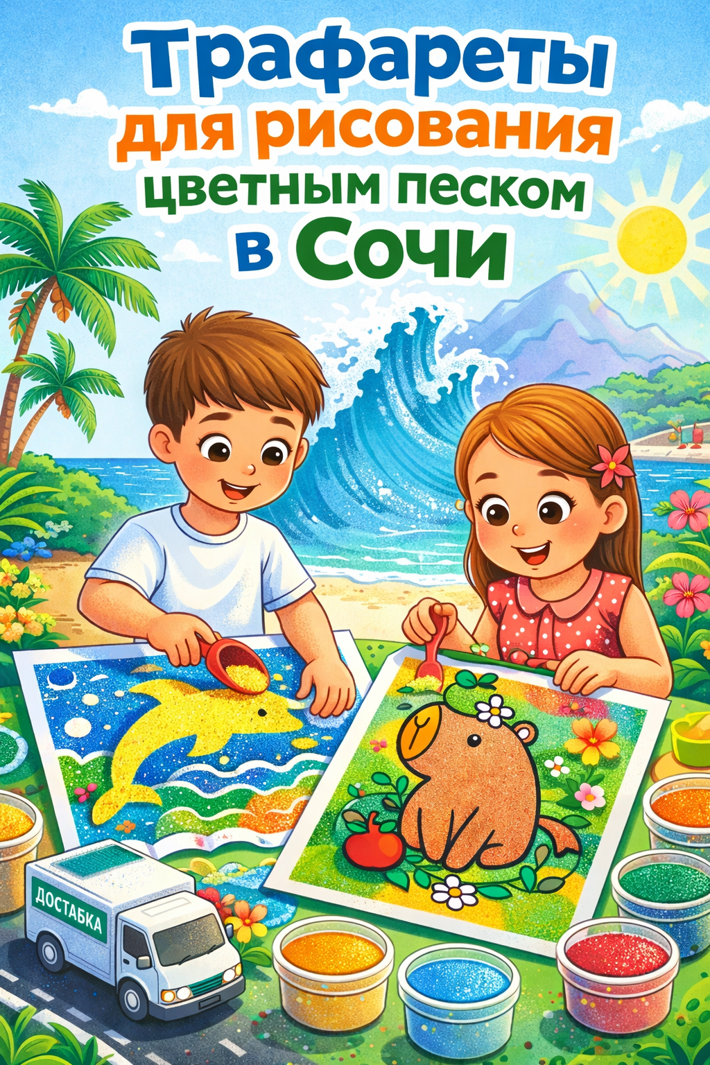 Трафареты для рисования цветным песком в Сочи