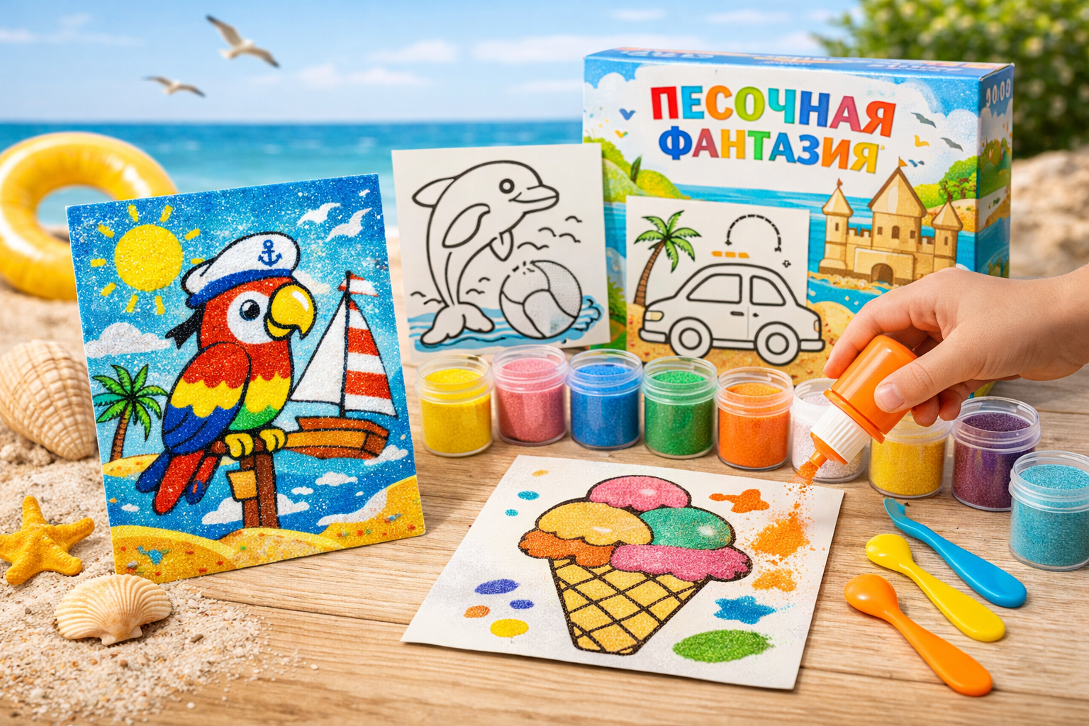 Трафареты для рисования цветным песком в Геленджике